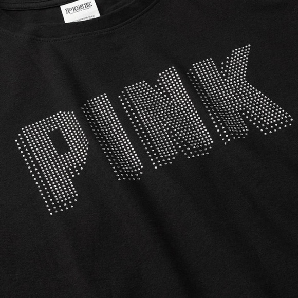 VS PINK BLING KNIT SHORT SLEEVE T SHIRT NEW VICTORIA’S SECRET PINK - Picture 2 of 4